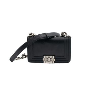 Chanel Reverse Boy Small Black Silver