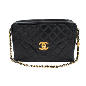 Chanel Black Caviar Envelope Camera Bag