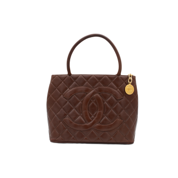 Chanel Medalion Calfskin Totebag Brown
