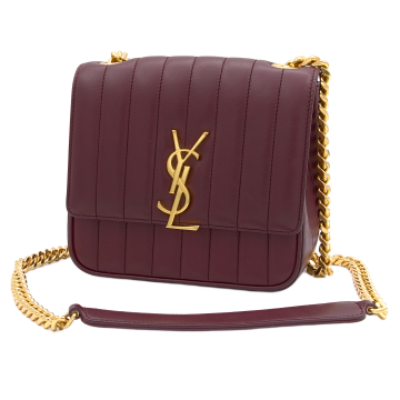 Saint Laurent Vicky Crossbody Bag  Burgundy & Gold